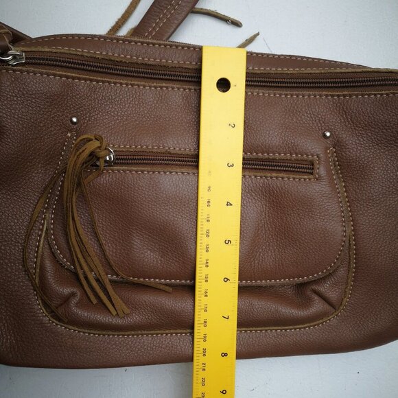 Stone Mountain Ladies Dark Brown Genuine Leather Wide Strap Crossbody / Shoulder - Picture 13 of 14